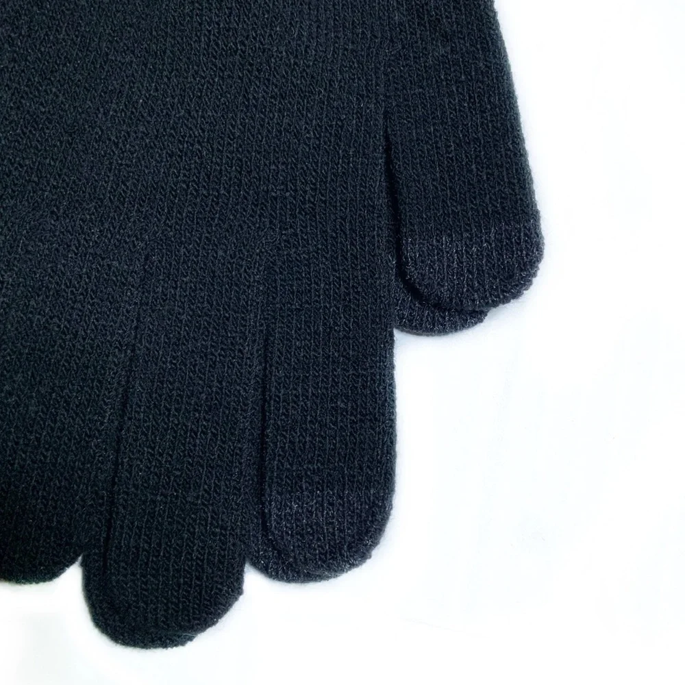 We Texting Touchscreen Gloves 2 Pair Warm Winter Stretchy Knit Black OS Unisex